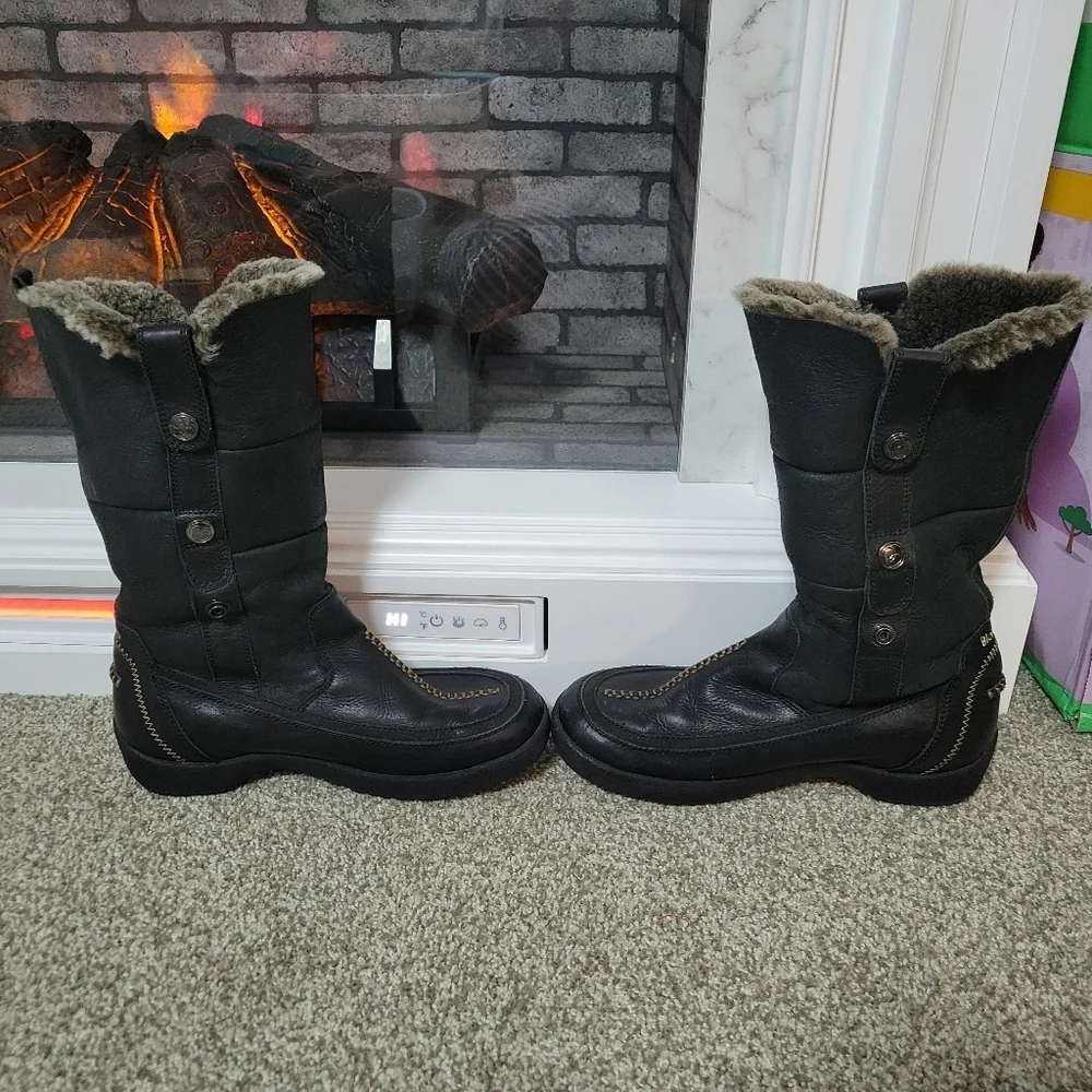 Women's Blondo Canada Mountain Winter Boots Black w/ Shearling Lining, Size 9.5M